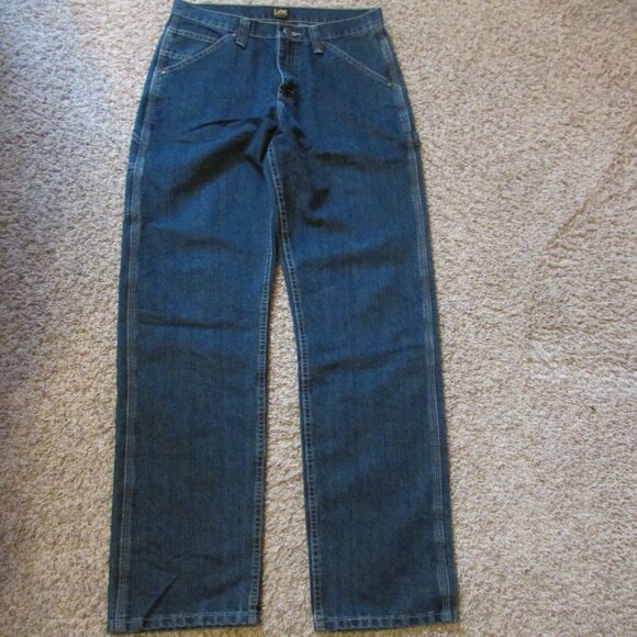 NWOT Lee Loose Fit Carpenter Utility Jeans 31X34 darker denim - Picture 2 of 3